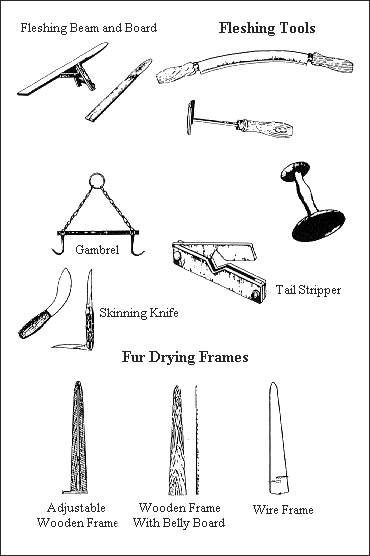 gif -- Fleshing Tools and Fur Drying Frames